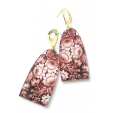 Mauve Earrings, Floral 